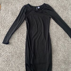 Double lined black long sleeve dress